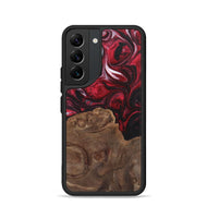 Galaxy S22 Wood+Resin Phone Case - Alexus (Red, 700966)