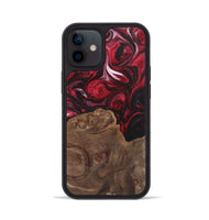 iPhone 12 Wood+Resin Phone Case - Alexus (Red, 700966)