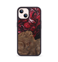 iPhone 14 Wood+Resin Phone Case - Alexus (Red, 700966)