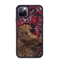 iPhone 11 Pro Max Wood+Resin Phone Case - Frank (Red, 700967)
