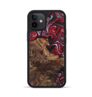 iPhone 12 Wood+Resin Phone Case - Frank (Red, 700967)