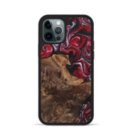 iPhone 12 Pro Wood+Resin Phone Case - Frank (Red, 700967)