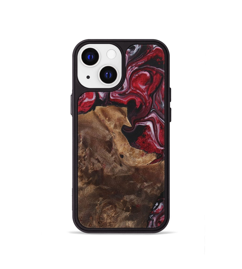iPhone 13 mini Wood+Resin Phone Case - Frank (Red, 700967)