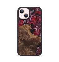 iPhone 14 Wood+Resin Phone Case - Frank (Red, 700967)