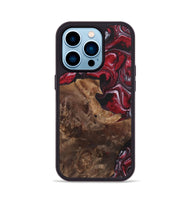 iPhone 14 Pro Wood+Resin Phone Case - Frank (Red, 700967)