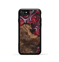 iPhone SE Wood+Resin Phone Case - Frank (Red, 700967)