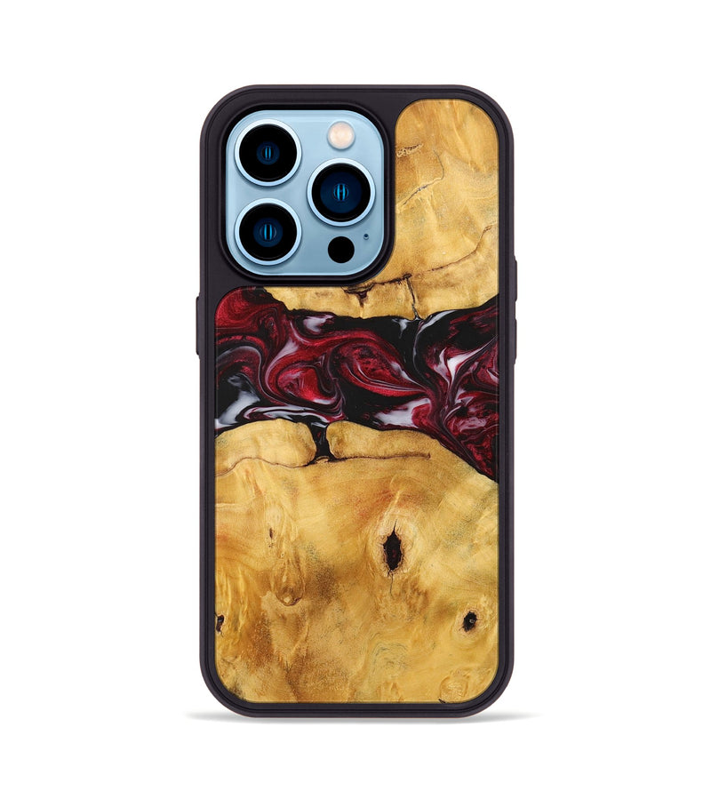 iPhone 14 Pro Wood+Resin Phone Case - Ashlyn (Red, 700968)