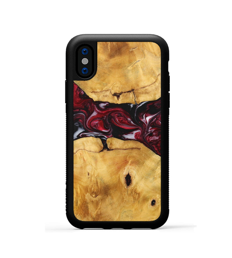 iPhone Xs Wood+Resin Phone Case - Ashlyn (Red, 700968)