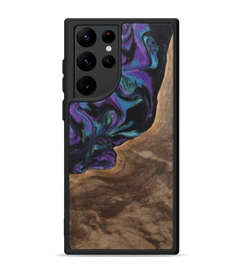 Galaxy S22 Ultra Wood+Resin Phone Case - Joni (Purple, 700972)