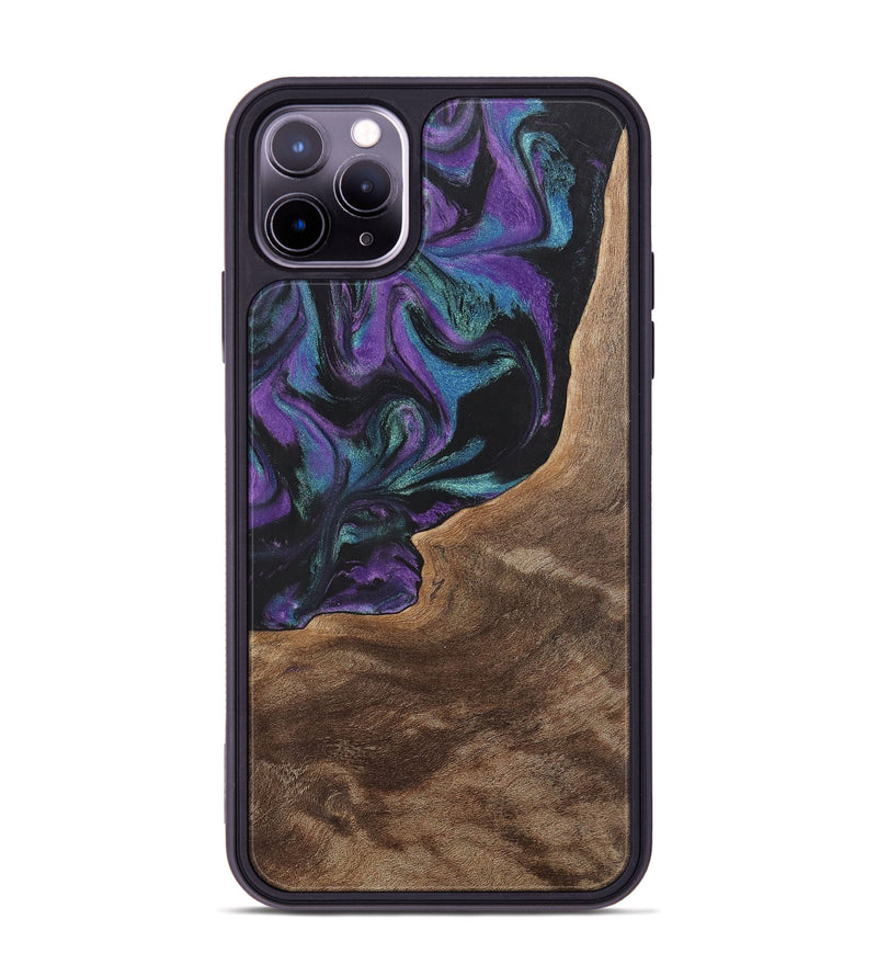 iPhone 11 Pro Max Wood+Resin Phone Case - Joni (Purple, 700972)