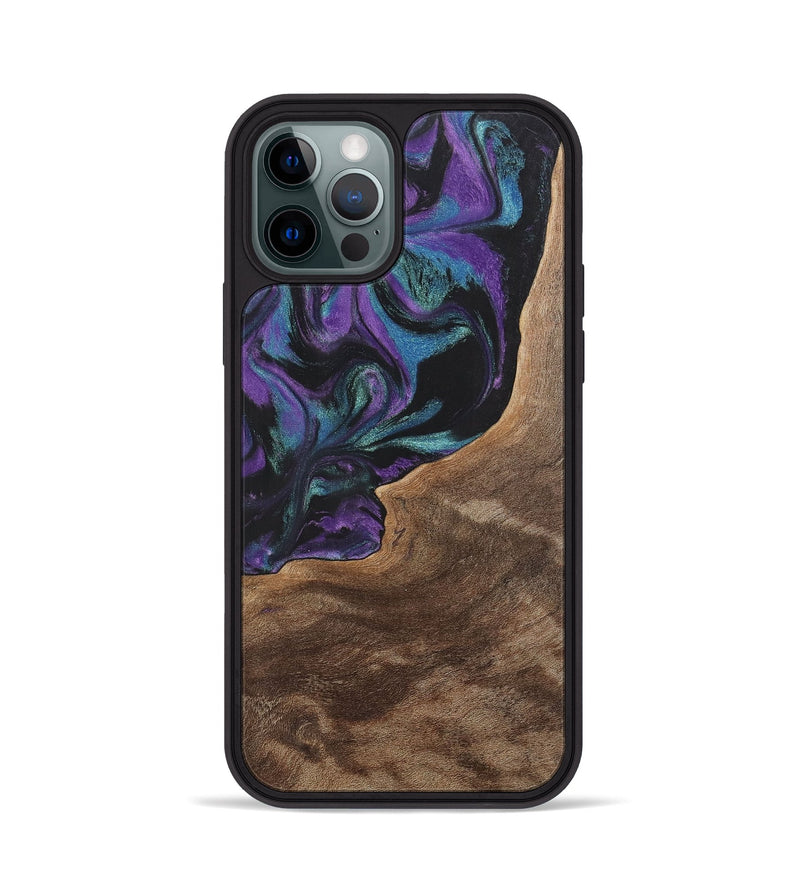 iPhone 12 Pro Wood+Resin Phone Case - Joni (Purple, 700972)