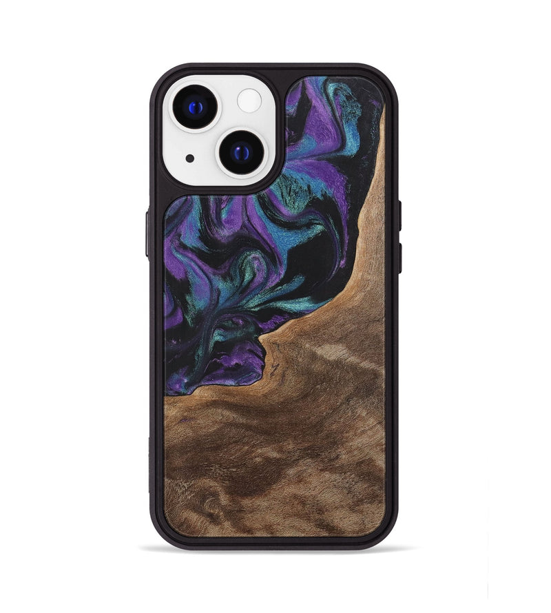 iPhone 13 Wood+Resin Phone Case - Joni (Purple, 700972)