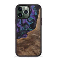 iPhone 13 Pro Max Wood+Resin Phone Case - Joni (Purple, 700972)