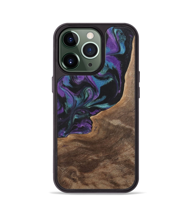 iPhone 13 Pro Wood+Resin Phone Case - Joni (Purple, 700972)