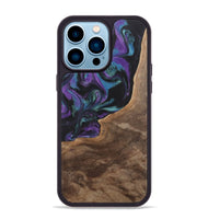 iPhone 14 Pro Max Wood+Resin Phone Case - Joni (Purple, 700972)