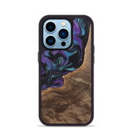 iPhone 14 Pro Wood+Resin Phone Case - Joni (Purple, 700972)