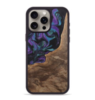 iPhone 15 Pro Max Wood+Resin Phone Case - Joni (Purple, 700972)