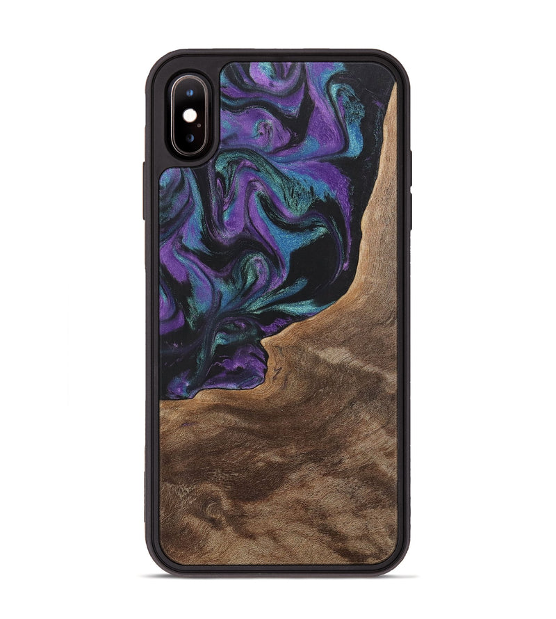 iPhone Xs Max Wood+Resin Phone Case - Joni (Purple, 700972)