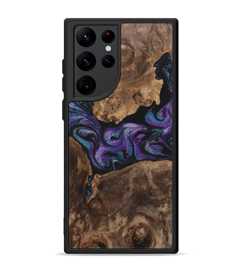 Galaxy S22 Ultra Wood+Resin Phone Case - Charlotte (Purple, 700973)