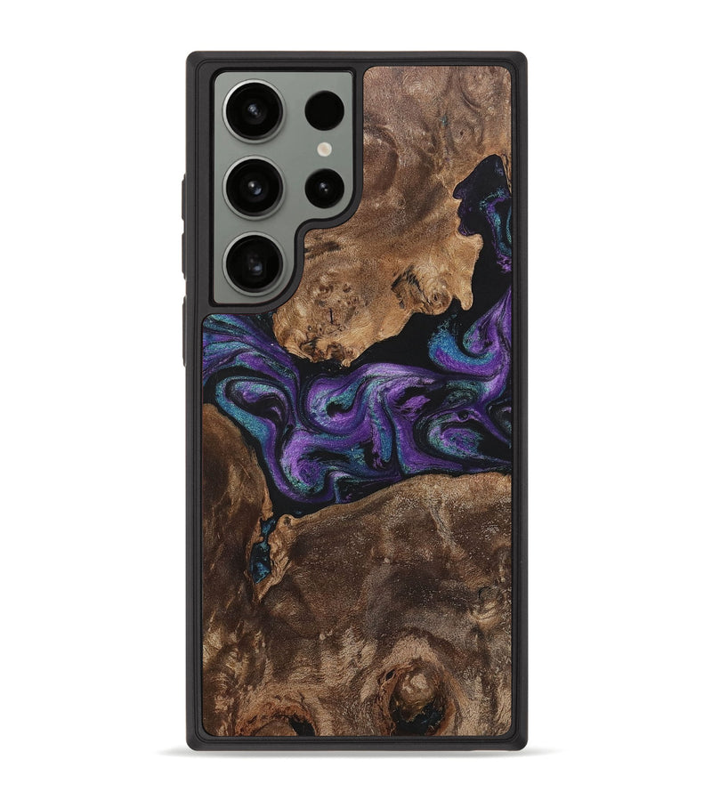 Galaxy S23 Ultra Wood+Resin Phone Case - Charlotte (Purple, 700973)