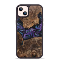 iPhone 14 Plus Wood+Resin Phone Case - Charlotte (Purple, 700973)