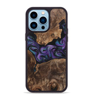 iPhone 14 Pro Max Wood+Resin Phone Case - Charlotte (Purple, 700973)