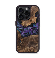 iPhone 15 Pro Wood+Resin Phone Case - Charlotte (Purple, 700973)
