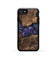 iPhone SE Wood+Resin Phone Case - Charlotte (Purple, 700973)