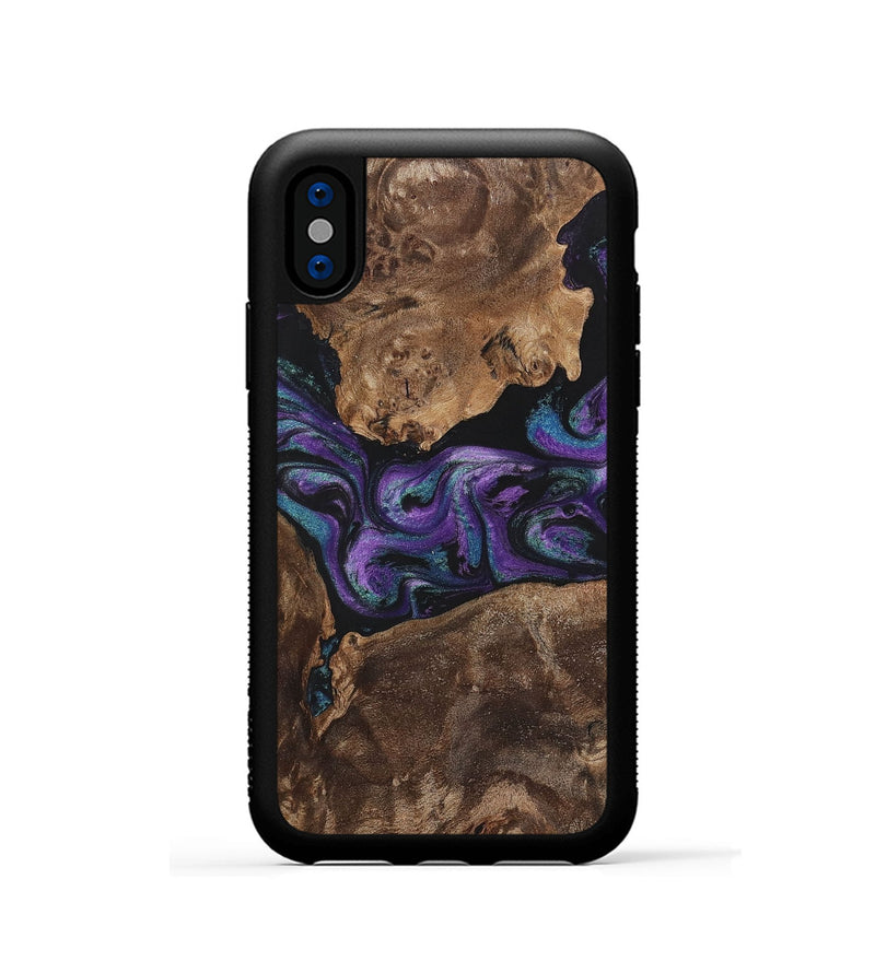 iPhone Xs Wood+Resin Phone Case - Charlotte (Purple, 700973)
