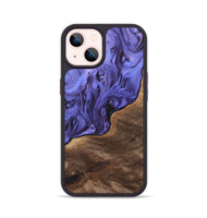 iPhone 14 Wood+Resin Phone Case - Felicity (Purple, 700975)