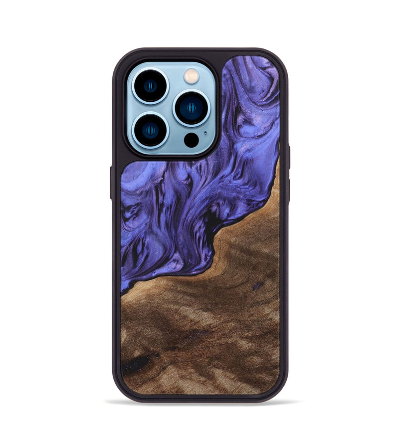 iPhone 14 Pro Wood+Resin Phone Case - Felicity (Purple, 700975)