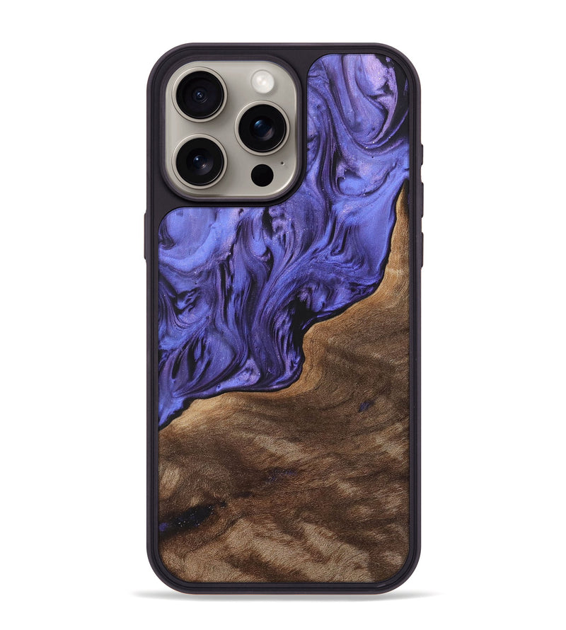 iPhone 15 Pro Max Wood+Resin Phone Case - Felicity (Purple, 700975)