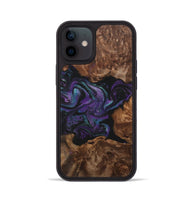 iPhone 12 Wood+Resin Phone Case - Esmeralda (Purple, 700977)