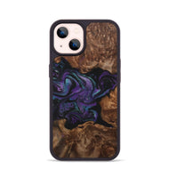 iPhone 14 Wood+Resin Phone Case - Esmeralda (Purple, 700977)