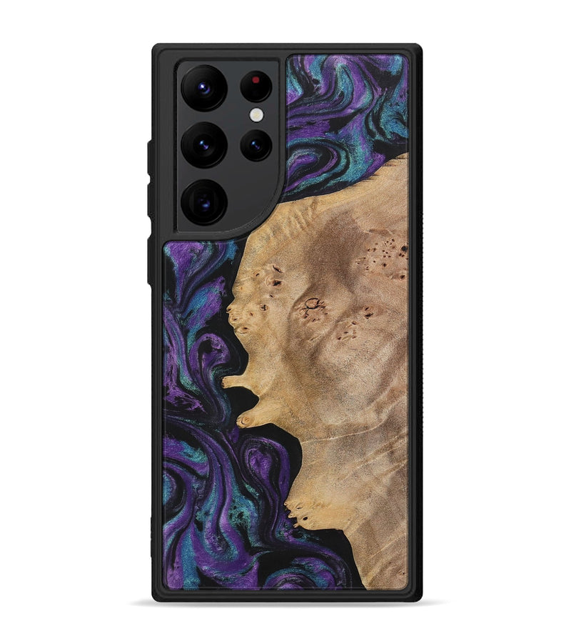 Galaxy S22 Ultra Wood+Resin Phone Case - Agnes (Purple, 700978)