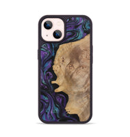 iPhone 14 Wood+Resin Phone Case - Agnes (Purple, 700978)