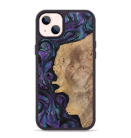 iPhone 14 Plus Wood+Resin Phone Case - Agnes (Purple, 700978)
