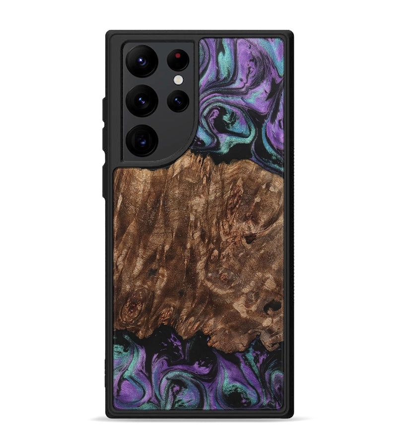Galaxy S22 Ultra Wood+Resin Phone Case - Amina (Purple, 700983)