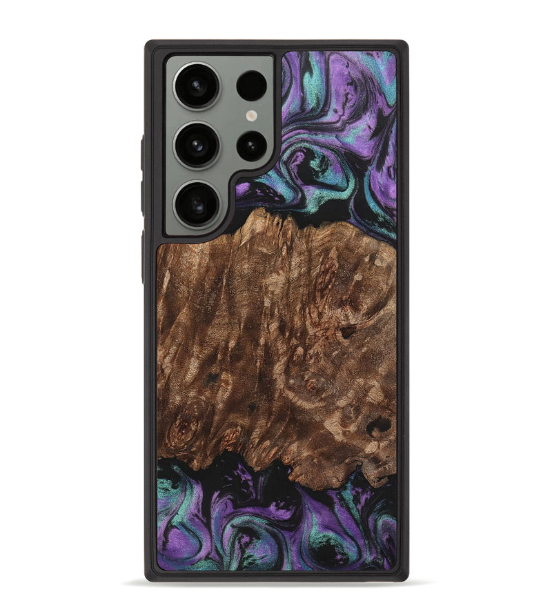 Galaxy S23 Ultra Wood+Resin Phone Case - Amina (Purple, 700983)
