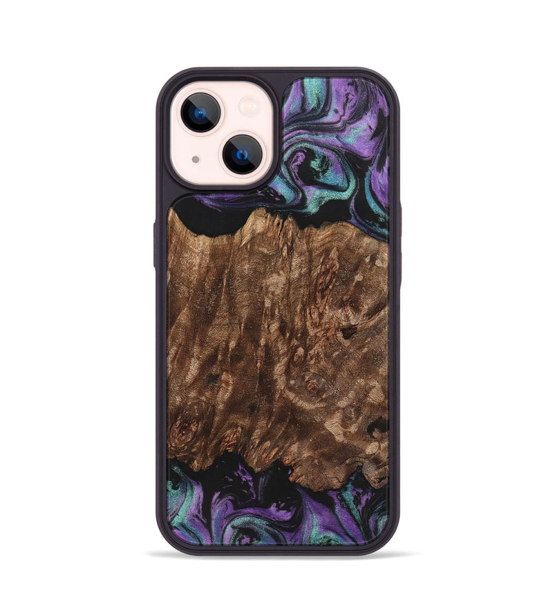 iPhone 14 Wood+Resin Phone Case - Amina (Purple, 700983)