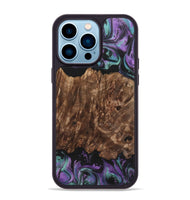 iPhone 14 Pro Max Wood+Resin Phone Case - Amina (Purple, 700983)