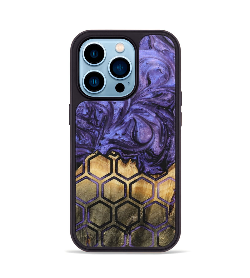 iPhone 14 Pro Wood+Resin Phone Case - Krystal (Pattern, 701045)