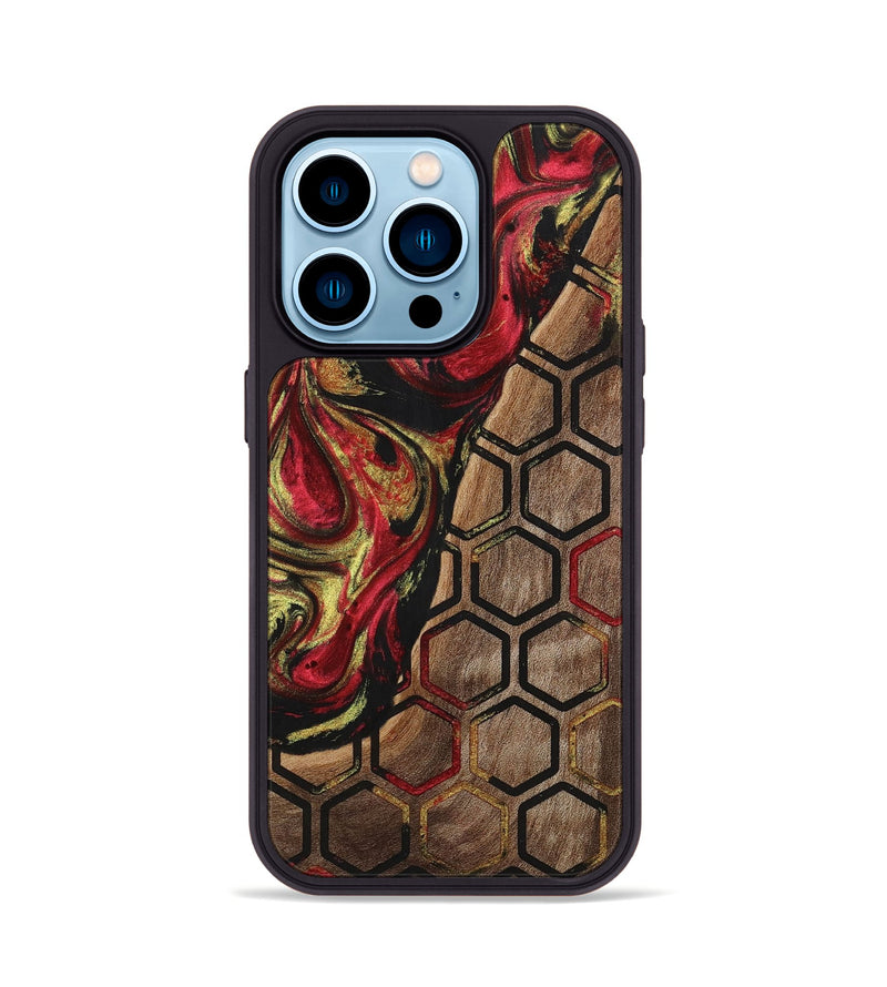 iPhone 14 Pro Wood+Resin Phone Case - Danna (Pattern, 701052)