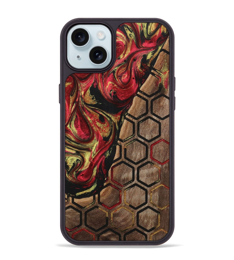 iPhone 15 Plus Wood+Resin Phone Case - Danna (Pattern, 701052)