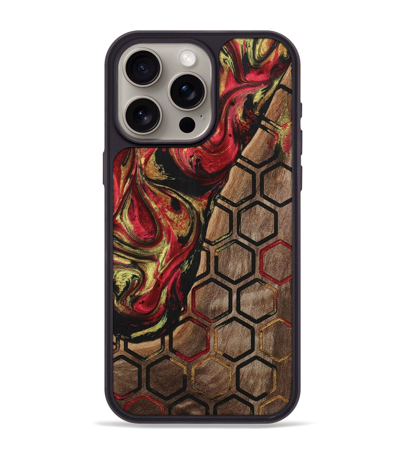 iPhone 15 Pro Max Wood+Resin Phone Case - Danna (Pattern, 701052)