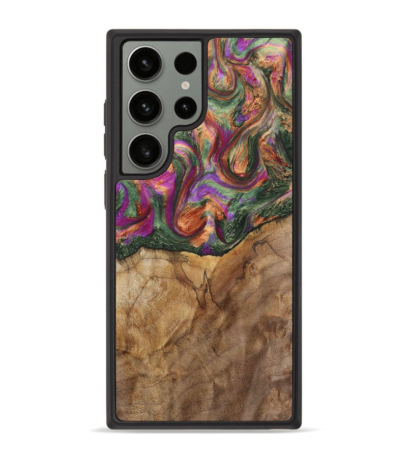 Galaxy S23 Ultra Wood+Resin Phone Case - Ellen (Green, 701057)