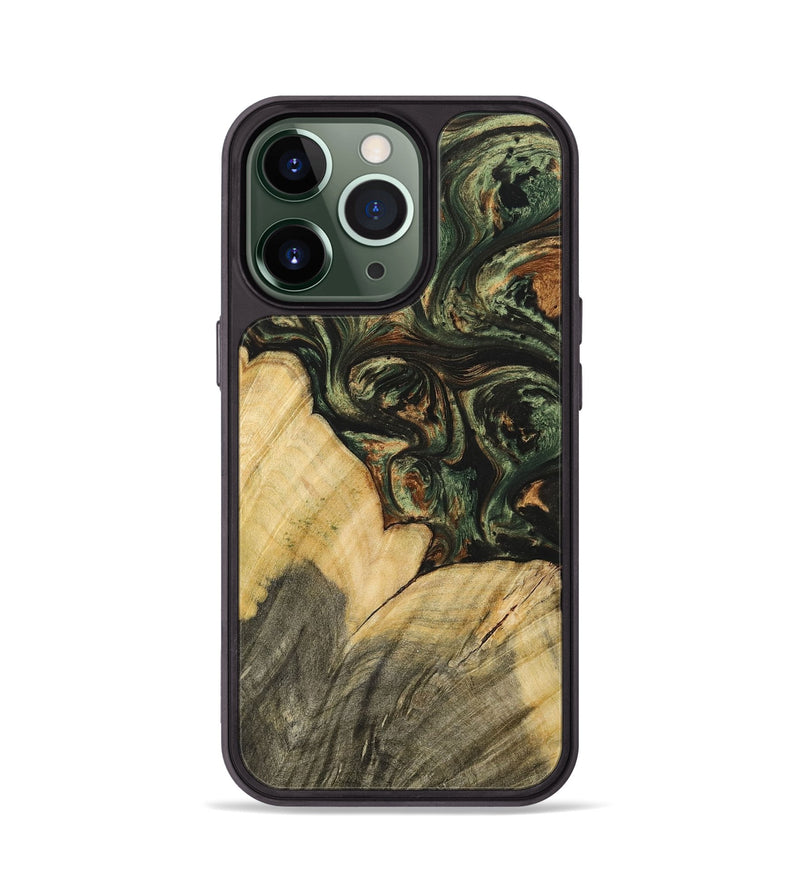 iPhone 13 Pro Wood+Resin Phone Case - Guy (Green, 701061)