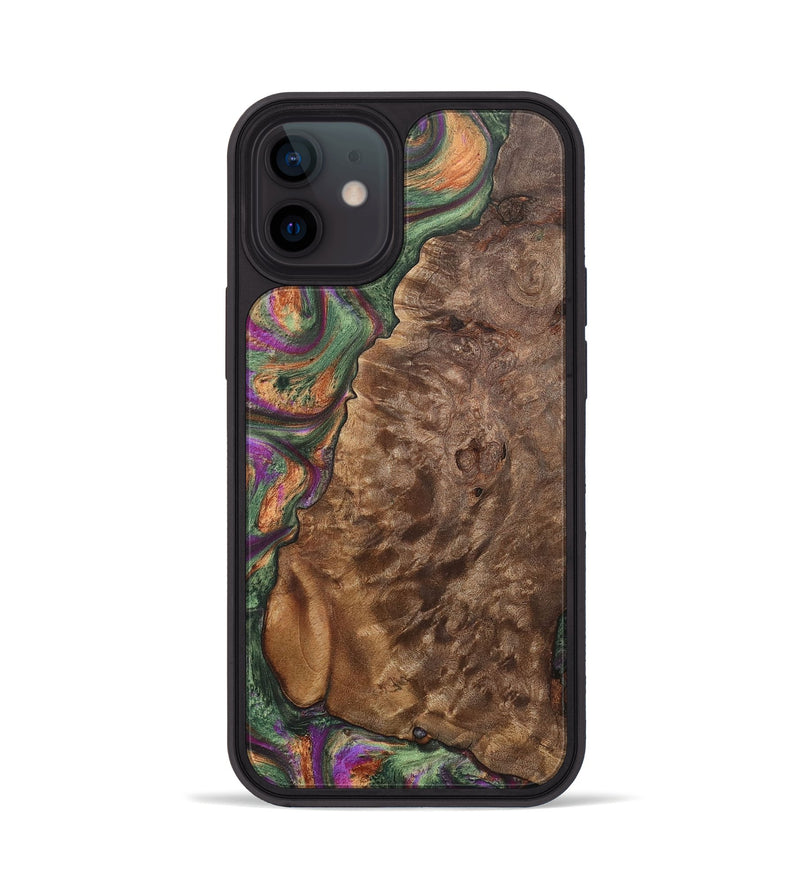 iPhone 12 Wood+Resin Phone Case - Lyla (Green, 701071)