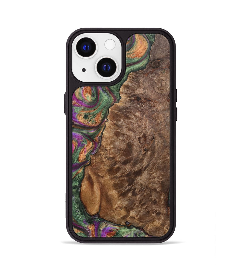 iPhone 13 Wood+Resin Phone Case - Lyla (Green, 701071)