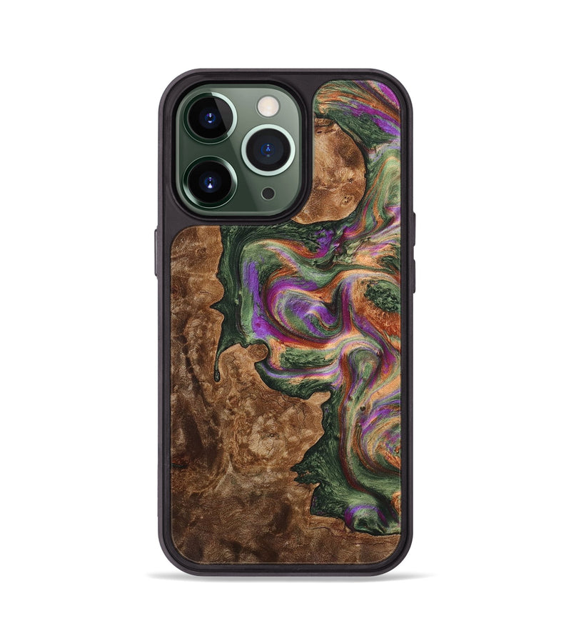 iPhone 13 Pro Wood+Resin Phone Case - Charlee (Green, 701072)